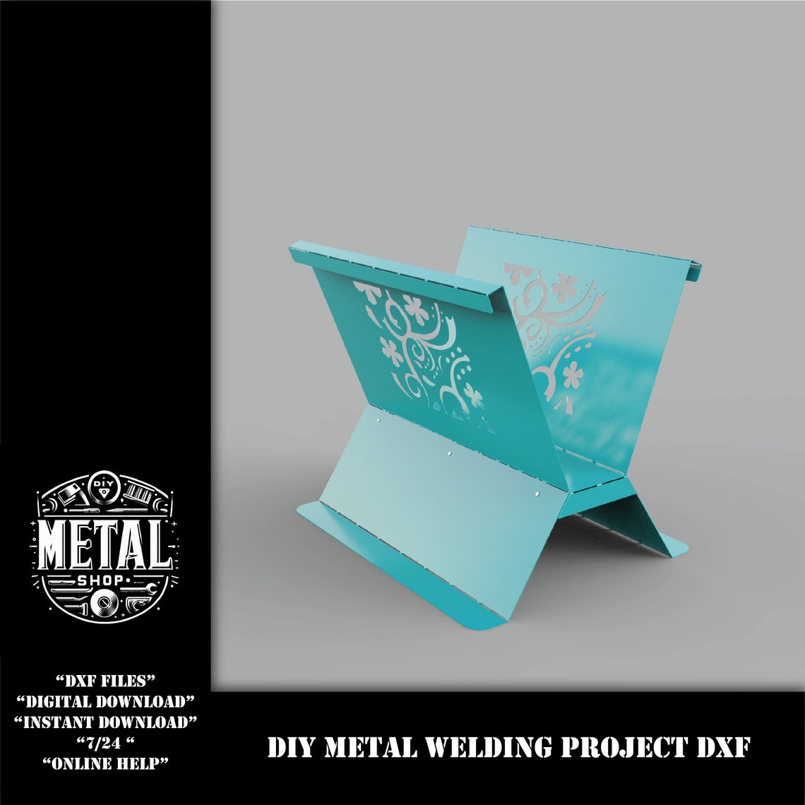 DIY Metal Magazine Rack DXF File: Laser Cut Welding Project (digital ...