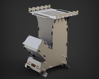 Portable Rocket Stove Grill DXF File: 3mm Lasercut Camping Stove