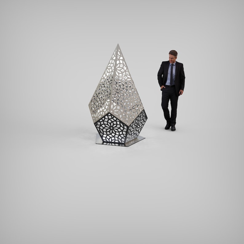 Metal Patterned Diamond Sculpture Welding Project Cutting Plans, Dxf