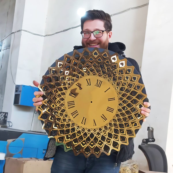 DIY DXF Decorative Wall Clock Design, diameter 60cm, heart shaped patterned 3d clock, metal wall clock, metal wall art, metal wall decor