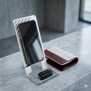 金属製スマホスタンドDXFファイル：レーザー/プラズマCNC充電ドック（デジタルダウンロード）