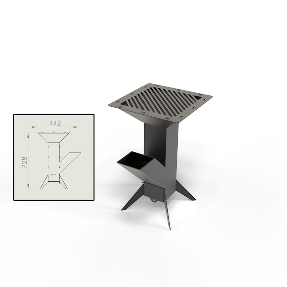 Tower Rocket Stove DXF File: DIY Welding Project, Garden Burner
