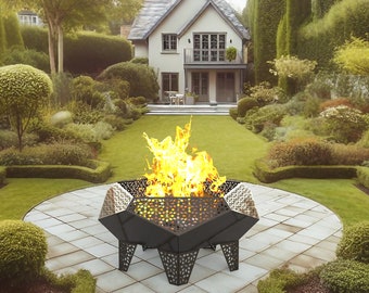 Diamond Firepit Design Lasercut and Plasma Dxf Files - DXF - Firepit Cut Plans, Dxf for plasma, diy project, 3mm thickness