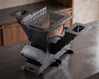 Rocket Stove Grill DXF File: 3mm Portable Camping Stove