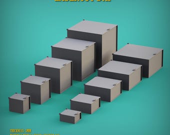 Lasercut Box Bundle DXF File: CNC Laser Cut Plans (3mm)