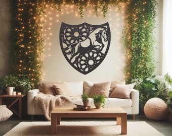 Horse Wall Art Decor: Laser Cut CNC DXF File (designed by dxffilesdiymetalshop)