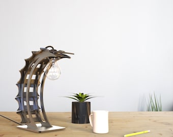 Steampunk Moon Dragon Lamp Plasma Project Plans (DXF File)