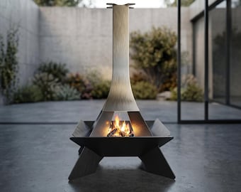 Tower Chimney Firepit BBQ Grill DXF Files: CNC Laser Cut File