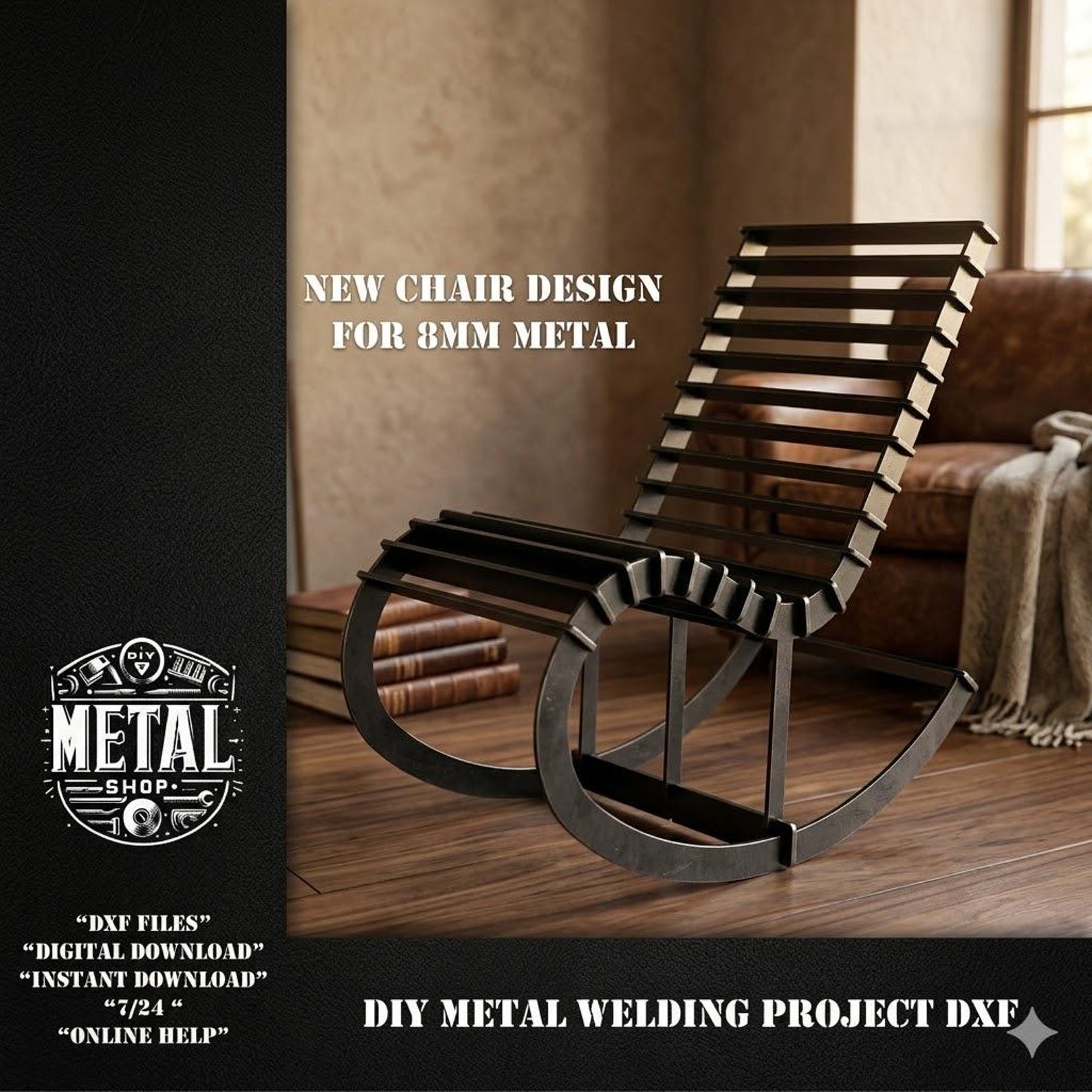 DIY Metal Rocker Chair DXF Welding Kit: CNC Cut Files (digital Download ...