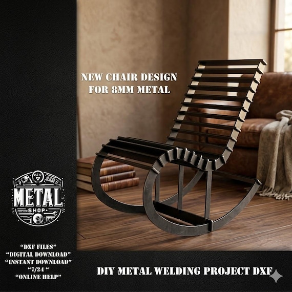 DIY Metal Rocker Chair DXF Welding Kit: CNC Cut Files (digital