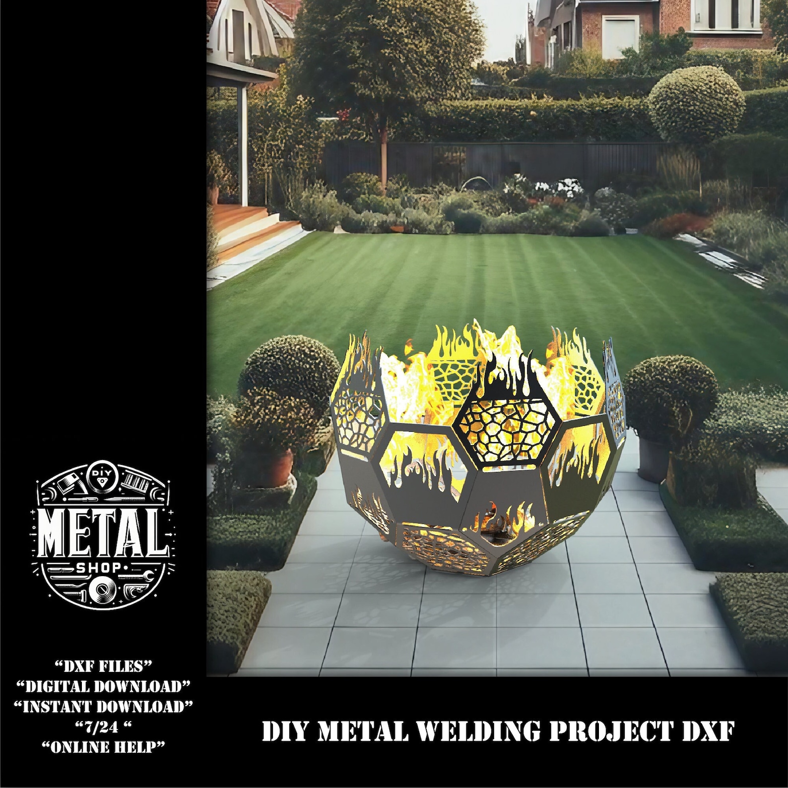 DIY Metal Dodecahedron Firepit Welding Project Plans Dxf for Plasma