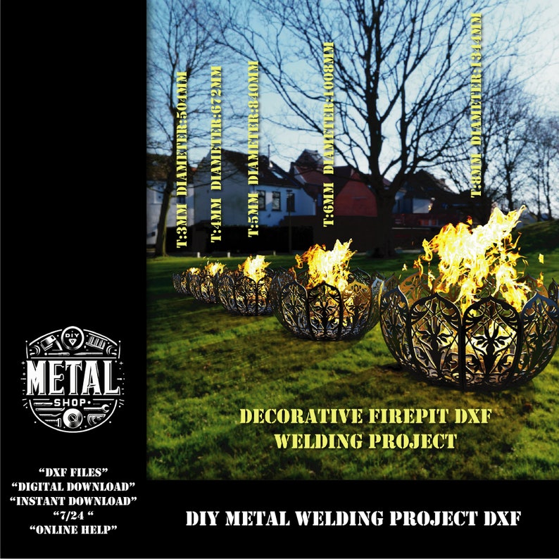 DIY Decorative Firepit Welding Project Plans Dxf Bundle, Diy Weld Kit