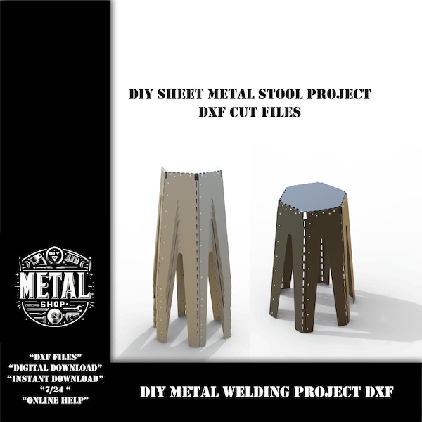 DIY Metal Stool Welding Project Plans Dxf files, diy weld kit, welding project templates, metal diy project