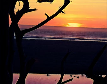 Sunset at Pismo Beach:  Enhanced Photography | Coastal Wall Art Decor | Beach Sunset Photography | Nature Landscape Print