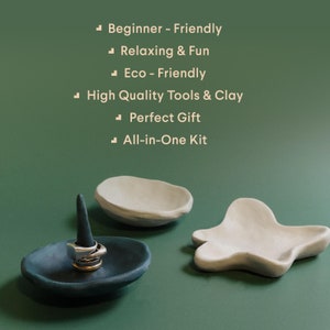 noah Pottery Starter Kit White Clay, Pottery Tools, Acrylic Paints, Brushes Perfect Gift Idea Craft Kit image 2