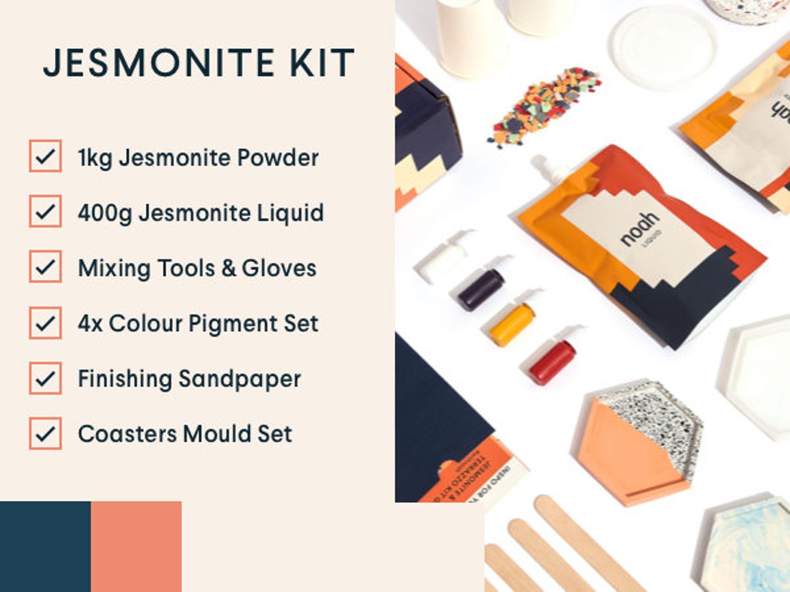 Noah Jesmonite And Terrazzo DIY Crafting Kit With Candle Tea
