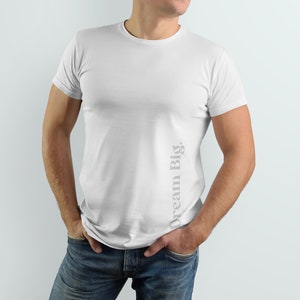 Dream Big - Camiseta unisex premium - 100% algodón orgánico - Impreso a mano en Alemania - Hecho por encargo