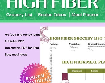 7-day High Fiber Meal Plan PDF | Printable High-fiber Diet Planner for ...