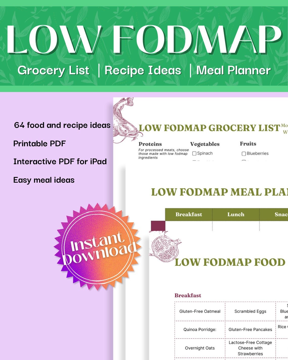 Low FODMAP Diet Plan | Low Fodmap Food Ideas | Low-fodmap Grocery List ...
