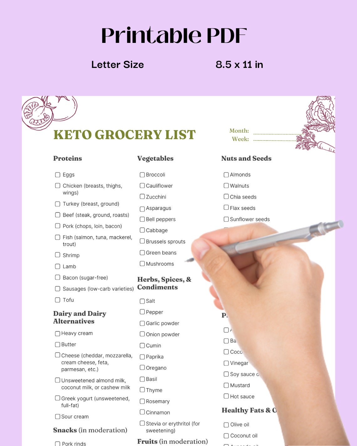 Keto Food List | Keto Grocery List | Keto Meal Plan | Keto Diet Planner | Keto Recipe Ideas ...