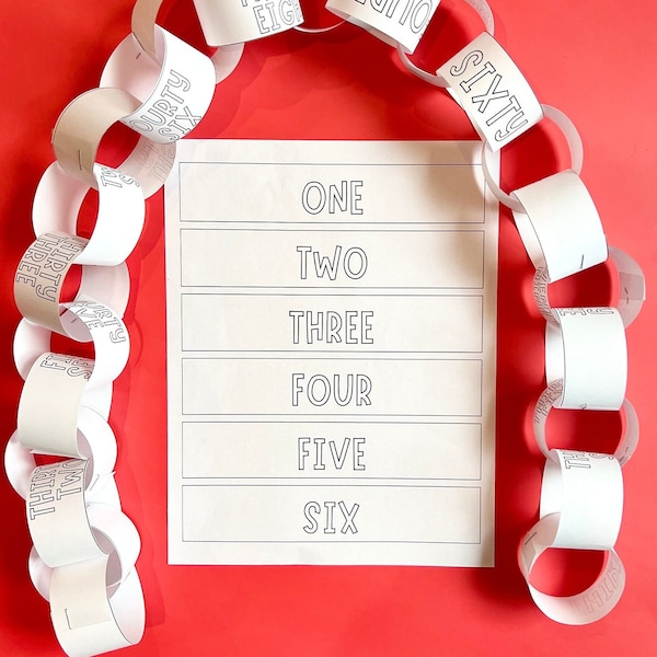 Countdown Calendar Paper Chain Printable Kids Color Your Own Summer Calendar Preschool Learning Homeschool Montessori Teaching Tool