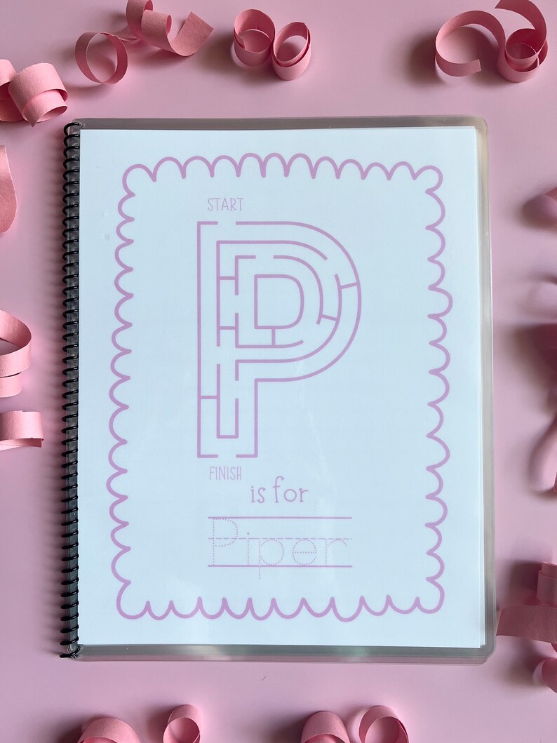 Custom Dry Erase Kids Activity Book Personalized Tracing Book Preschool