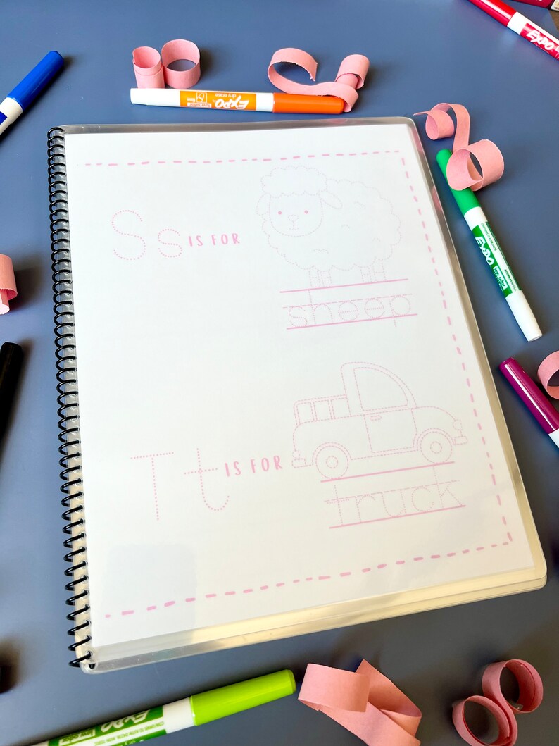 Custom Dry Erase Kids Activity Book Personalized Tracing Book Preschool