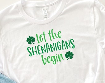 St. Patrick's Day Shenanigans T-Shirt: Bella Canvas Clover Tee