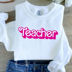Lehrer Sweatshirt mit Rundhalsausschnitt, einzigartiges Geschenk für Lehrer, Ende des Jahres Geschenk für Lehrer, rosa Lehrer Sweatshirt, bequemes Lehrer Geschenk