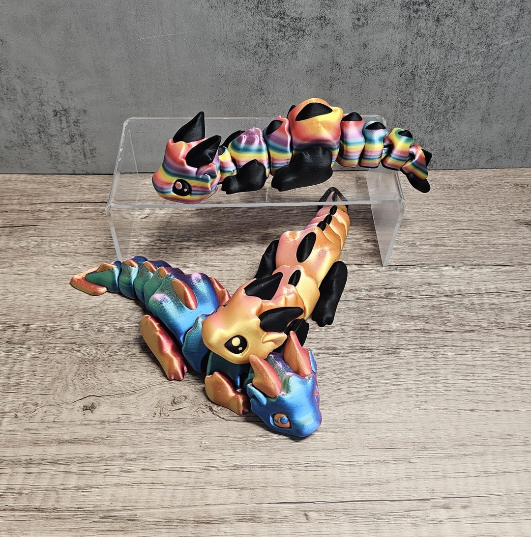 Articulated Dragon Flexi Chibi Dragon Fidget Layers in Green Cute Baby ...