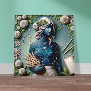 Leinwanddruck | Virgo Sternzeichen Konstellation, Celestial Decor Wandkunst