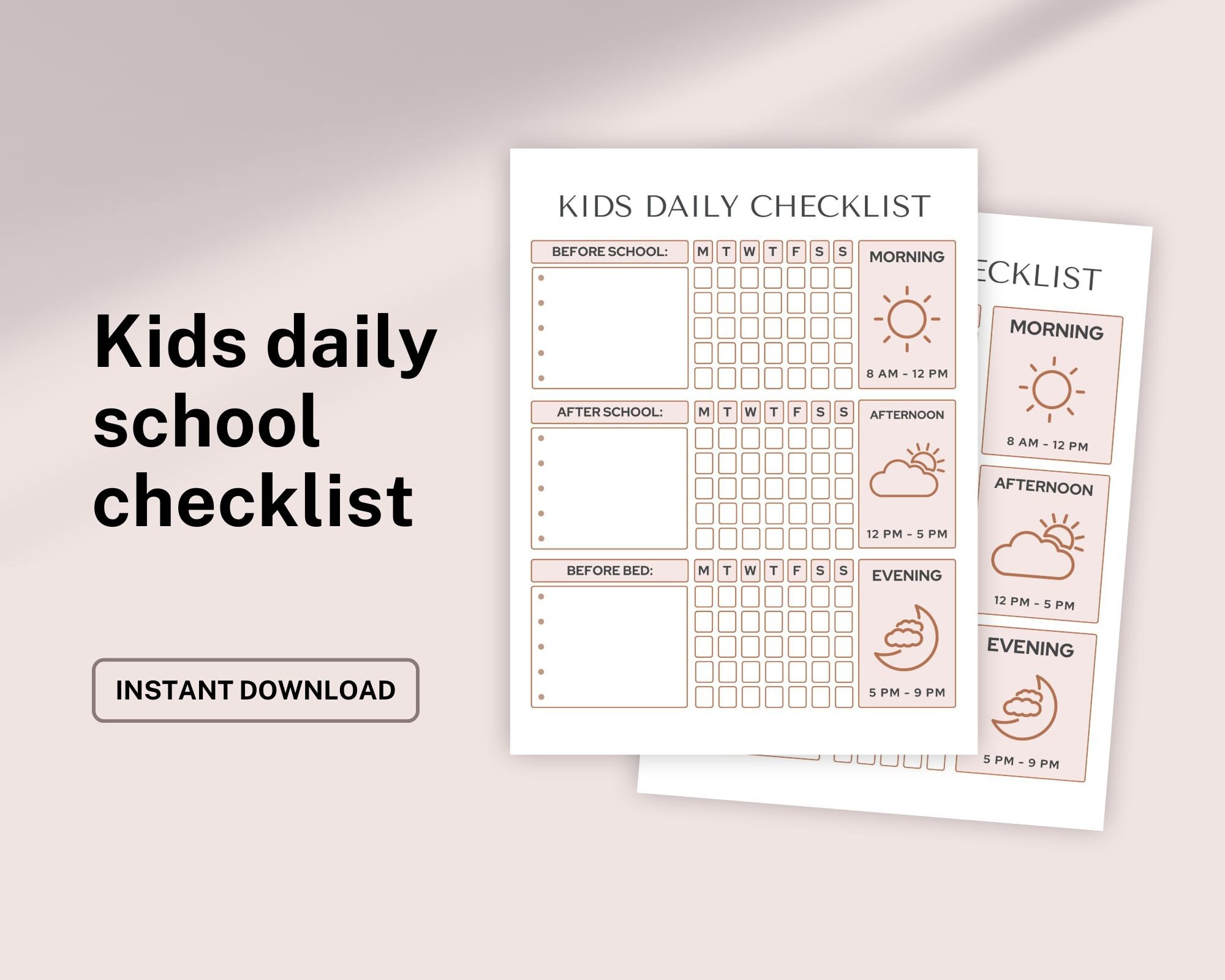 Editable Kids Routine Organizer Template, Digital School Planning - Etsy