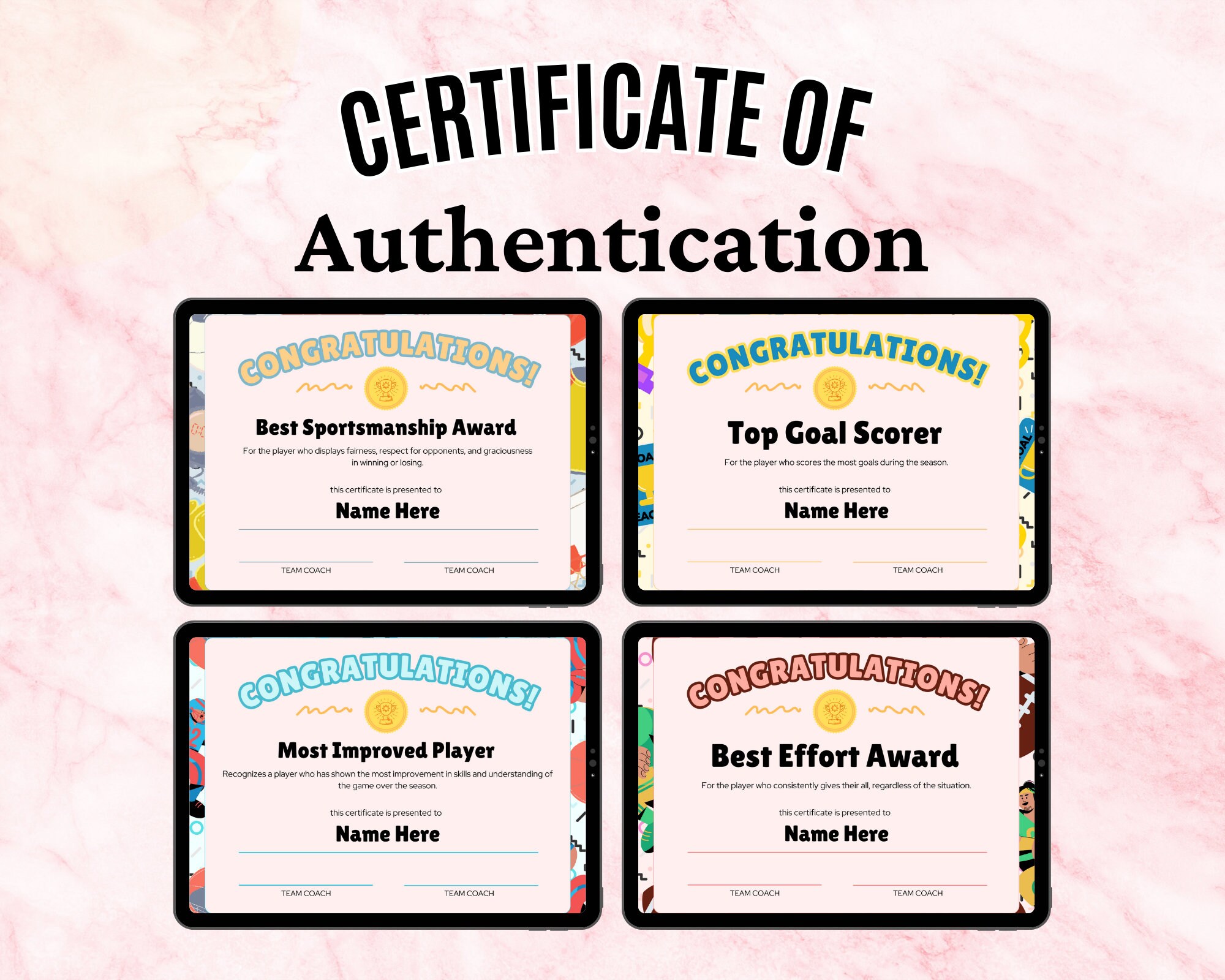 Sports Certificate Template - Etsy sports-certificate-template-etsy