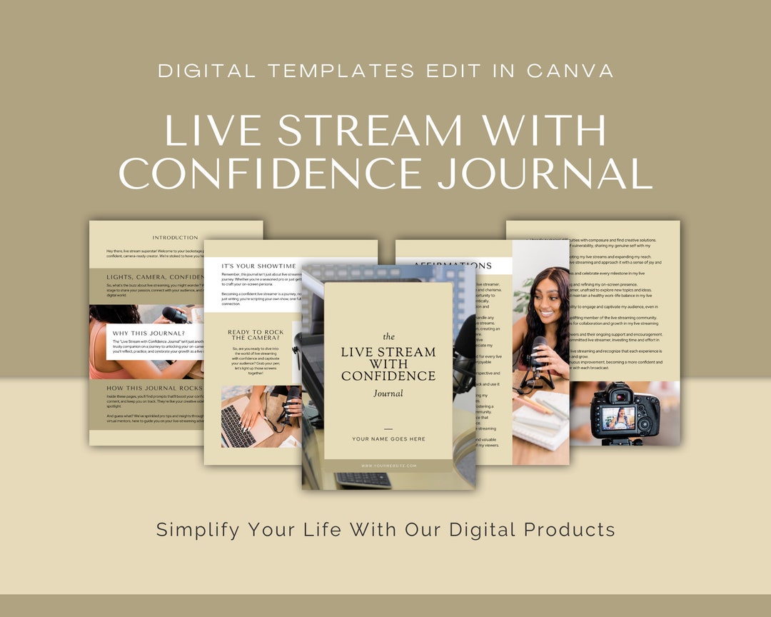 Printable Journey & Confidence Workout Journal Digital Canva Template ...
