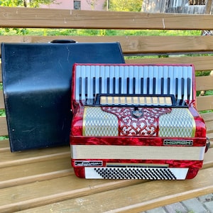 Horch Superion Accordion Full Size Original Concert Piano Accordion, made in Germany,  Straps Case, Powerful Sound! Musical Instrument