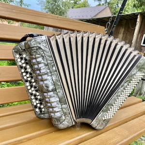 Araldo button accordion, Chromatic Bayan, 100 Bass, 3 Row, 3 voice, Germany Bayan, Accordion Instrument, Bayan, New Straps