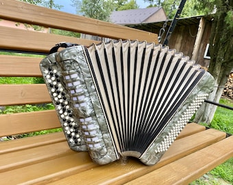 Araldo button accordion, Chromatic Bayan, 100 Bass, 3 Row, 3 voice, Germany Bayan, Accordion Instrument, Bayan, New Straps