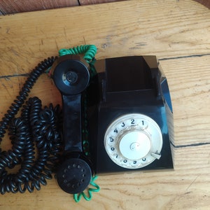 Stationaire telefoon, vintage telefoon, retro telefoon, telefoon van de Sovjet-Unie, USS