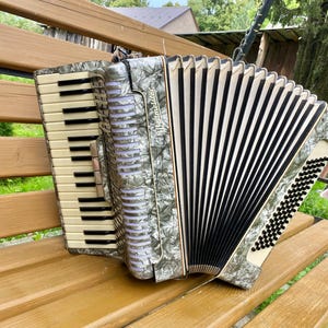 Vintage Weltmeister Accordion 80 Bass, made in Germany, Original Piano Accordion, 4 register , Old Acordian, Bright and Quality sound.