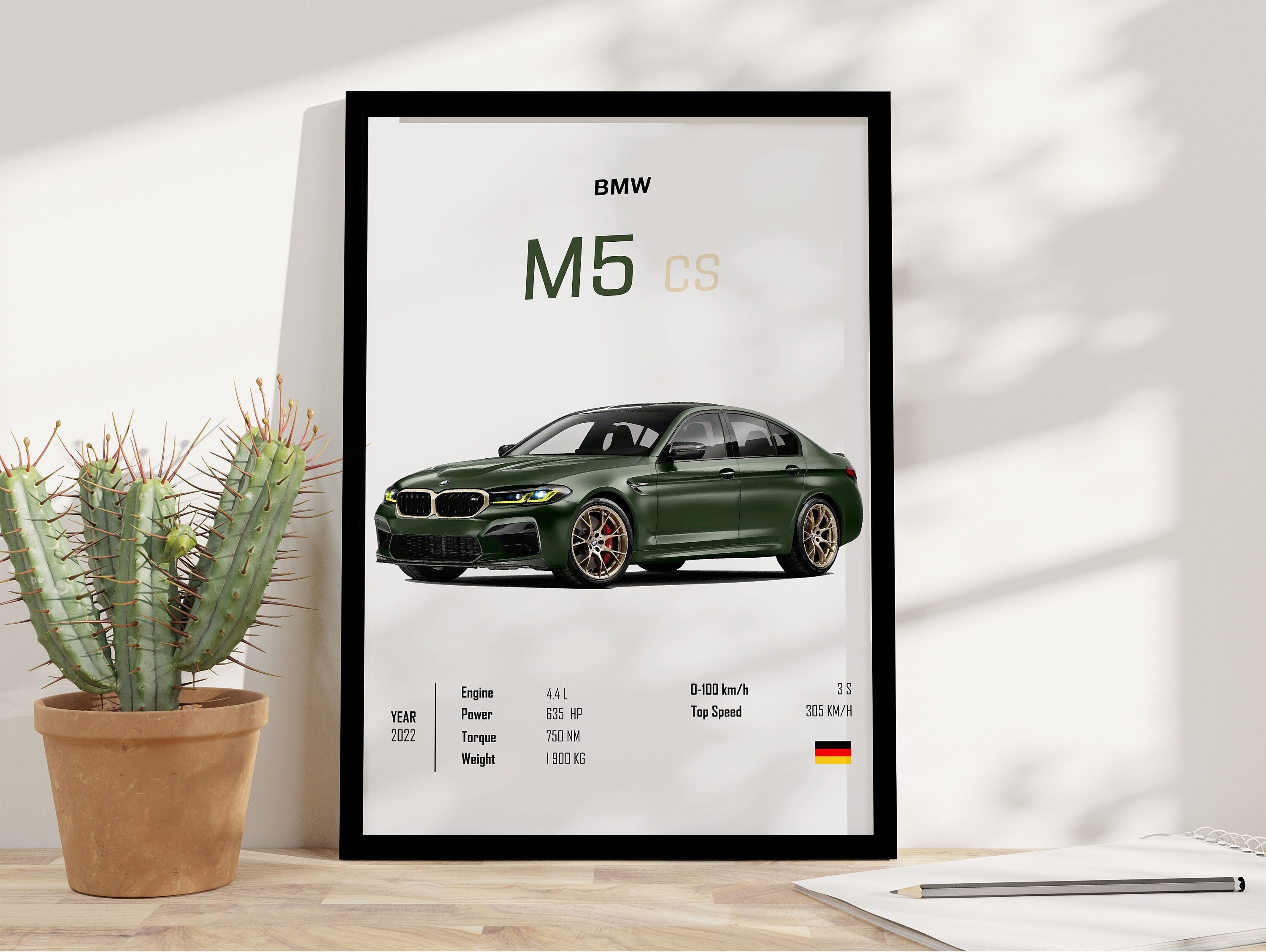 LAMIFRAME BMW M5 Poster Wall Decoration Art Framed Poster, Matt Laminated  Poster with 0.5 Inch Black Wooden Frame (12x18 Inches) : : Home &  Kitchen