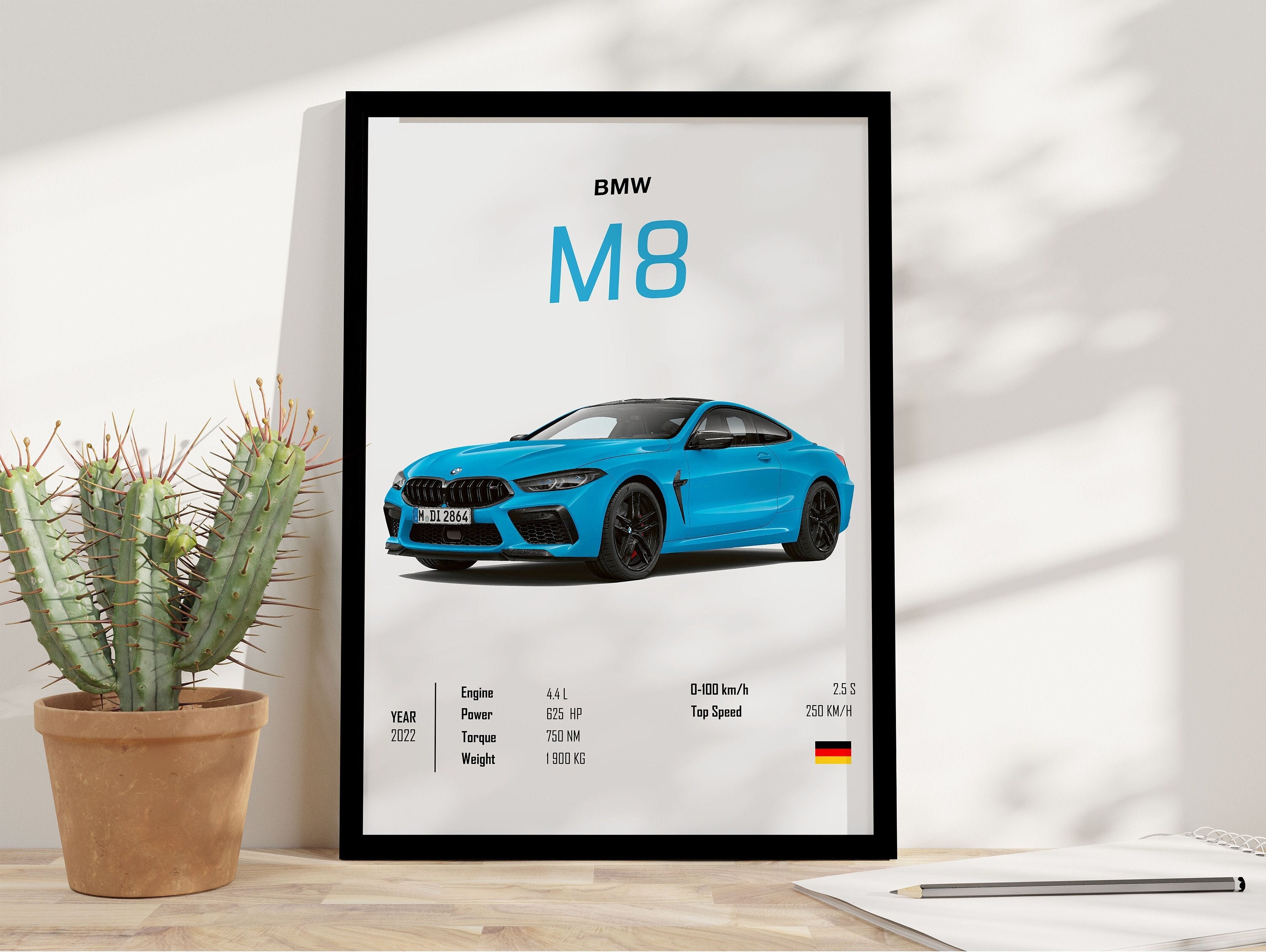 Poster, affiche Drive with Persistence - BMW M8 'Persistence' Poster, Cadeaux et merch