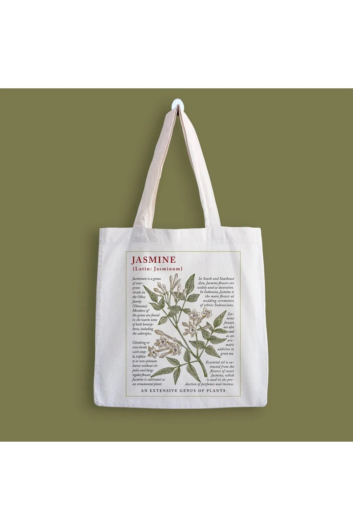 Jasmine Flower Printed Cloth Bag Etsy