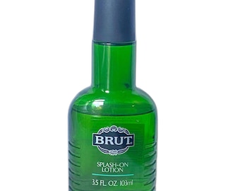 Original Brut Splash-On Lotion 3.5 oz Vintage 1980s USA Chesebrough-Ponds Mens