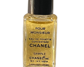 Chanel Pour Monsieur Eau de Toilette Concentree Mini Sample Vintage 1980s Mens
