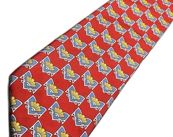Paolo Gucci Silk Tie Italy X Long Wide Vintage 1980s Equestrian Mens