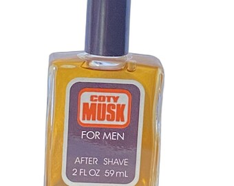 Original Coty Musk For Men After Shave 2 oz Vintage 1970s Discontinued USA