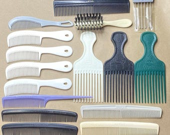 Vintage Ace Goody Unbreakable Hair Comb Brush Pick Lot 16 Pc USA Nylon Metal