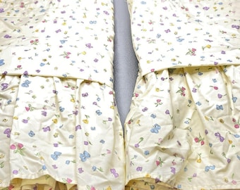 2 Disney CLASSIC POOH Valance Curtains Balloon Ruffle 81" Beige 1998 Calliope