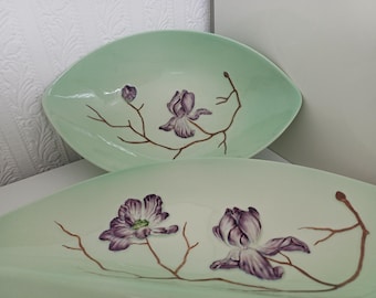 Carlton ware, Serving platter 31cm long and a small serving dish 21cm long. Magnolia design