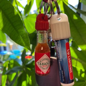 3D Printed Keychain Cap for 1/8oz Mini Tabasco Hot Sauce Bottle